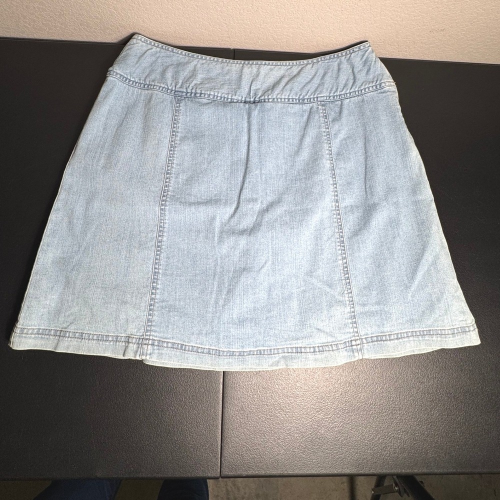 St.‎ Johns Bay Womens Light Wash Denim Skort Size 16 Stretch Cotton Mini Skirt